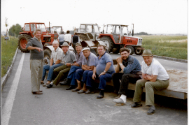 1988 Demostration 1 für die A4 Autobahn v.l. J. Fanzler, F. Stettner, M. Meixner, J. Pflamitzer, W. Nicko, E. Szigeti, P. Steinhöfer 101HF