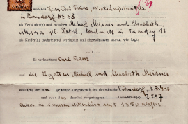 1933 Kaufvertrag Carl Franz Seite 1  113FM