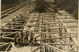 1965 Dachstuhl Lagerhaus am Bahnhof durch Fa. Wendelin 11WEN