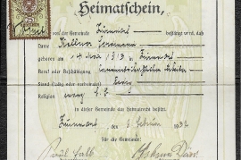 1932 Heimatschein 15HWB