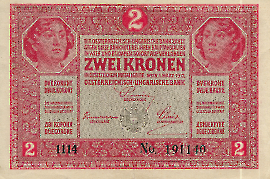 1917 2 Kronen Schein Seite 1 229UP