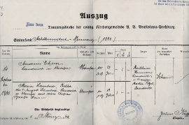 1943 Heiratsurkunde Andreas Ebner u. Maria Lambert ev.AB Kirche Bratislava 1890 25HJ