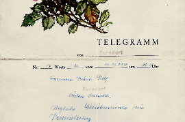 1956 Telegramm Glückwünsche Rechnitzer, Karbasch 29HILI