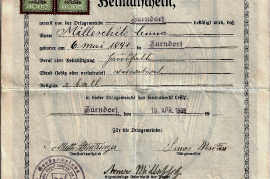 1938 Heimatschein Anna Milleschitz geb. 1891 2MIA