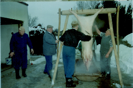 1995 Schweineschlachten W. Dürr, F. Dürr, F. Schiessler, W. Macher 33DÜF