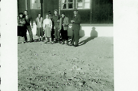 1960er beim Jägerhaus, v.l. ?, J. Meixer, ?, ?, J. Rosner, H. Unger, J. Unger, R. Böhm 41FM