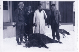 1963 Erlegung des 1. Wildschweines d. J. Rosner 8UNGR