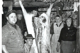 1963 Schweineschlachten P. Amri sen, J. (Schani) Bruckner, P. Ami jun, A. Ami, M. Ami, Fr. Turek 84AM