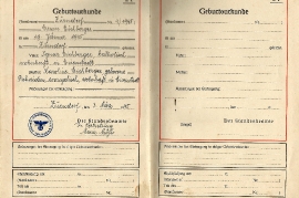 1945 Deutsches Einheitsfamilien Stammbuch Ignaz u. Karoline Eichberger Geburtsurkunde Erwin