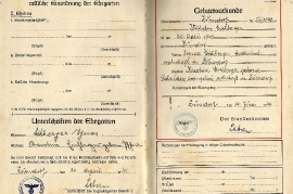1945 Deutsches Einheitsfamilien Stammbuch Ignaz u. Karoline Eichberger Geburtsurkunde Willhelm