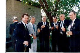 1987 Hochzeit. W. Meixner, M. Pamer, J. Müllner, K. Weiß, J. Weiß, P. Reif 52NIT