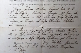 Trauungsschein G. Huber 71EK