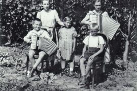 1950er v.l. A. Hiermann, Fr. Schradm. H. Hiermann, E. Fischer, F. Hiermann 10HL