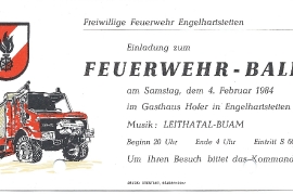 1984 Einladung FF Ball Engelhartstetten 1DW