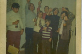 1971 5Jahre Leithatal Buam J. Sochr, W. Dürr, E. Metzl, E. Dürr, P. Unger, K. Meidlinger, hinten A. Meidlinger, vorne Josef Markl, 32LB