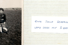 1955 P. Unger mit seiner ersten Lederhose 13UP