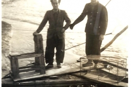 1950er F. Pethö, P. Milleschitz, Fischen in der Leitha 7MP