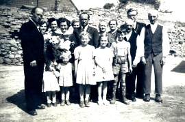 1953 Susanne Pethö, Martin Theuer 1.vl. M. Schaller, R. Theuer, ... Ch. Hiermann, T. Theuer, Voda. Theuer