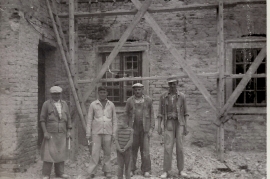 1960 Götz Mühle v.l. M.Silber, Jakob Harmat, Matthias Sonnleitner, Joschko Heinz, vorne Hansi Harmat 109GÖ