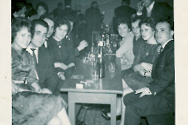 1960er v.l. Willi Lambert mit Freundin, Matthias Enkentraud Hauptmann, Ern Pamer, Martin Lambert, Johann Schweigl, Gerhard Rappold mit Gattin ? 4LAER