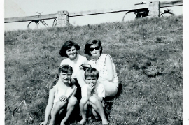 1967 Elsa, Lotte, Heidrun, Karin, auf der B 10 60WS