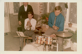 1967 M. Pamer, E. Dürr, W. Dürr mit seinem 1. Schlagzeug 65DW