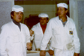 1970er 1.v.l. Walter Pamer, Maurerpartie in Wien 8ZI