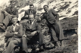 1960er Ausflug o.v.l. K.Wendelin, M.Meixner, J.Graf, u.v.l. J.Zechmeister, A.Pamer, 9ZJ